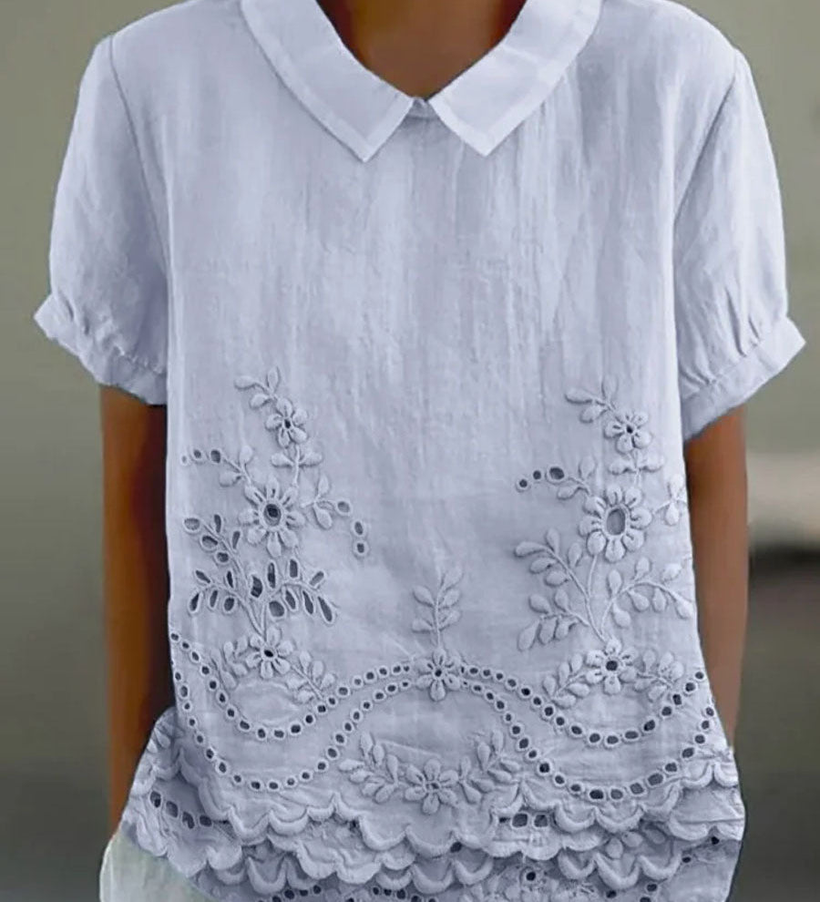 Lily | Chemise Brodée de Fleurs