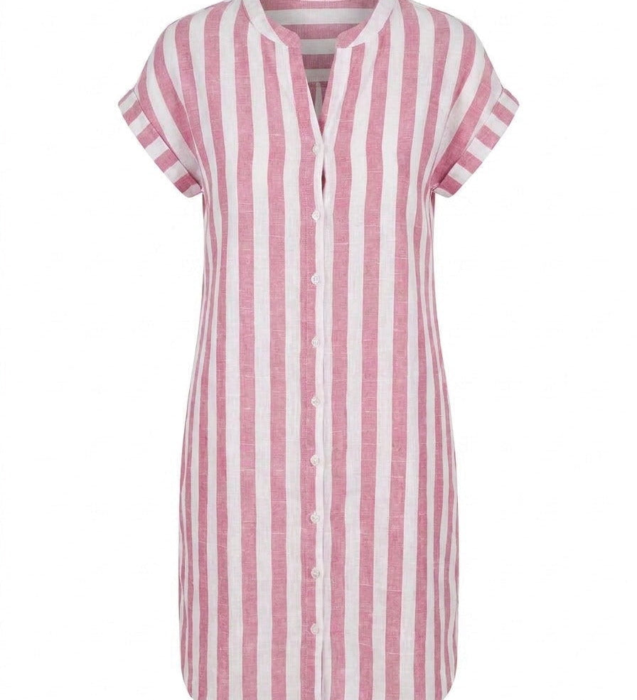 Noémie | Robe-Chemise Rayée Élégante