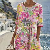 Flora | Robe midi fleurie décontractée
