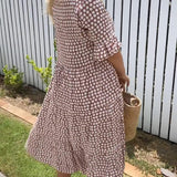 ZORA | ROBE MIDI À MANCHES COURTES EN SABLE