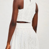 Ensemble Larissa™ : Top Brodé et Jupe Maxi Taille Haute