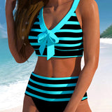 Sylvie | Bikini rayé taille haute