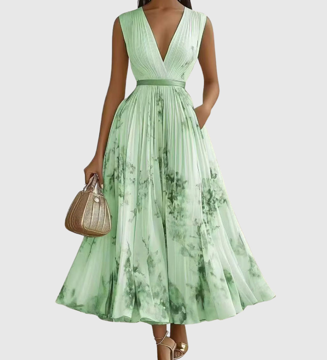Rosalie – Robe longue plissée élégante