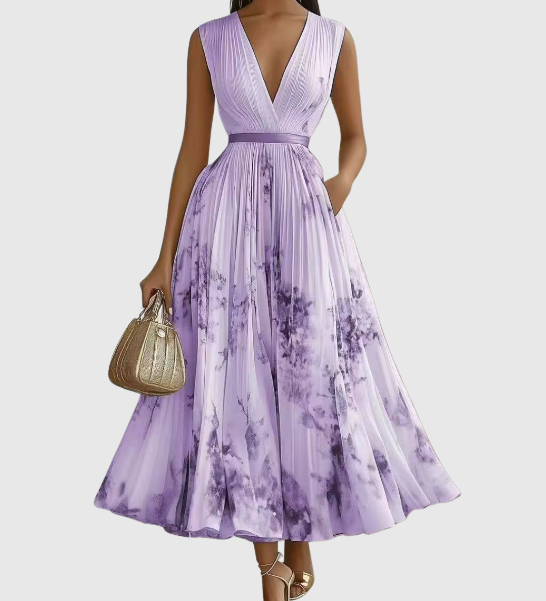 Rosalie – Robe longue plissée élégante