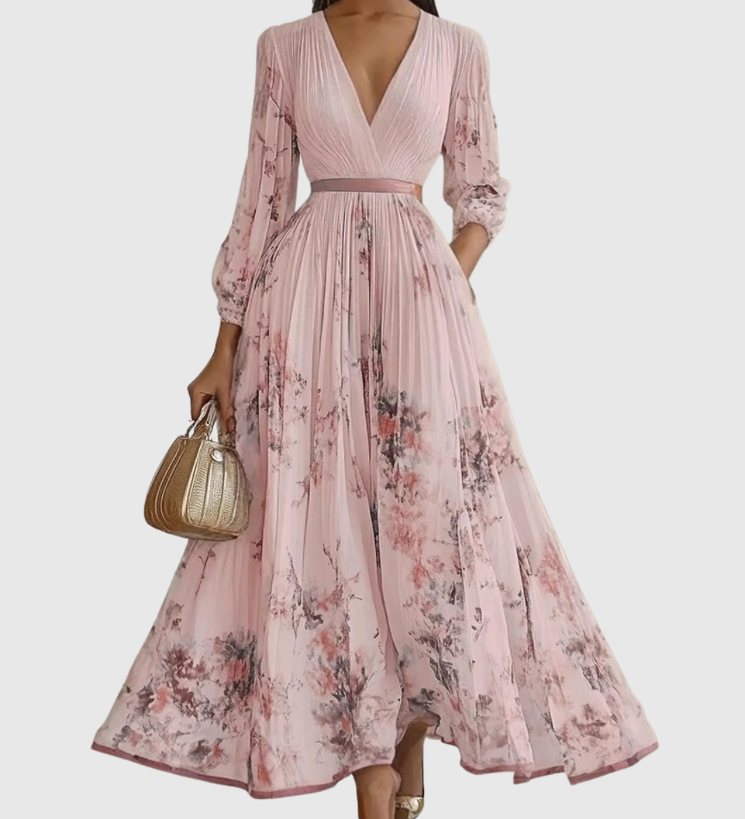 Rosalie – Robe longue plissée élégante