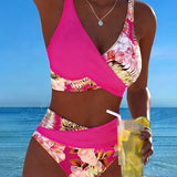 Julia | Bikini Contrast Fleurie Divisé