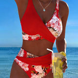 Julia | Bikini Contrast Fleurie Divisé