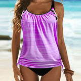 Josephine | Tankini uni avec motif léopard