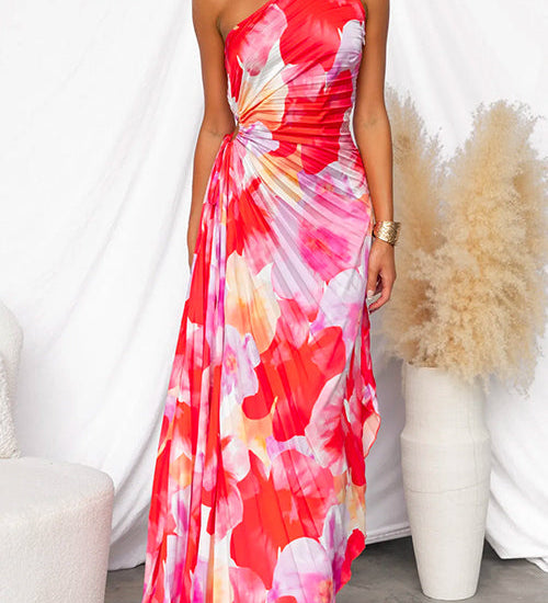 Yanira | Robe Plissée à Épaule Unique