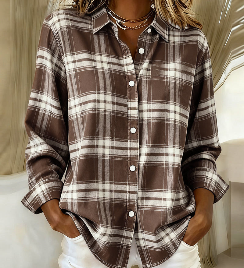 Lysandre | Chemise à Motif Carreaux et Col Notched