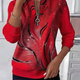 Anaïs-Claire | Sweat-shirt zippé imprimé décontracté