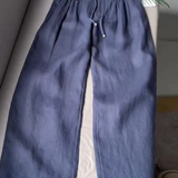 Camille | Pantalon large en coton et lin mélangés