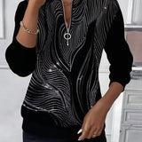 Anaïs-Claire | Sweat-shirt zippé imprimé décontracté