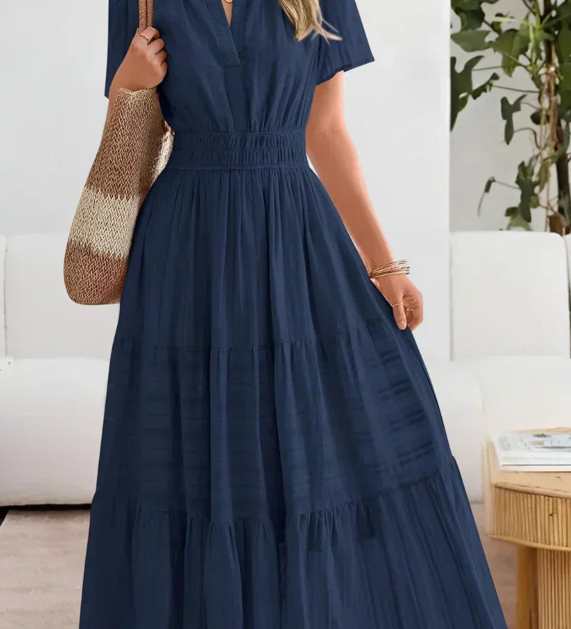 Emma | Robe maxi avec taille froncée