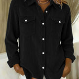 Isabeau | Chemise à Manches Longues avec Revers et Patte de Boutonnage