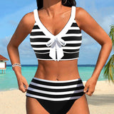 Sylvie | Bikini rayé taille haute