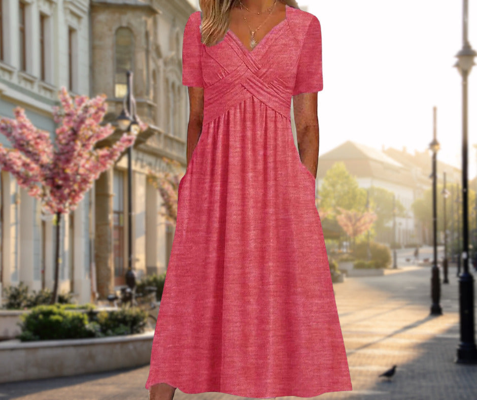 Amalia | Robe midi élégante avec silhouette croisée