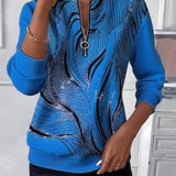 Anaïs-Claire | Sweat-shirt zippé imprimé décontracté