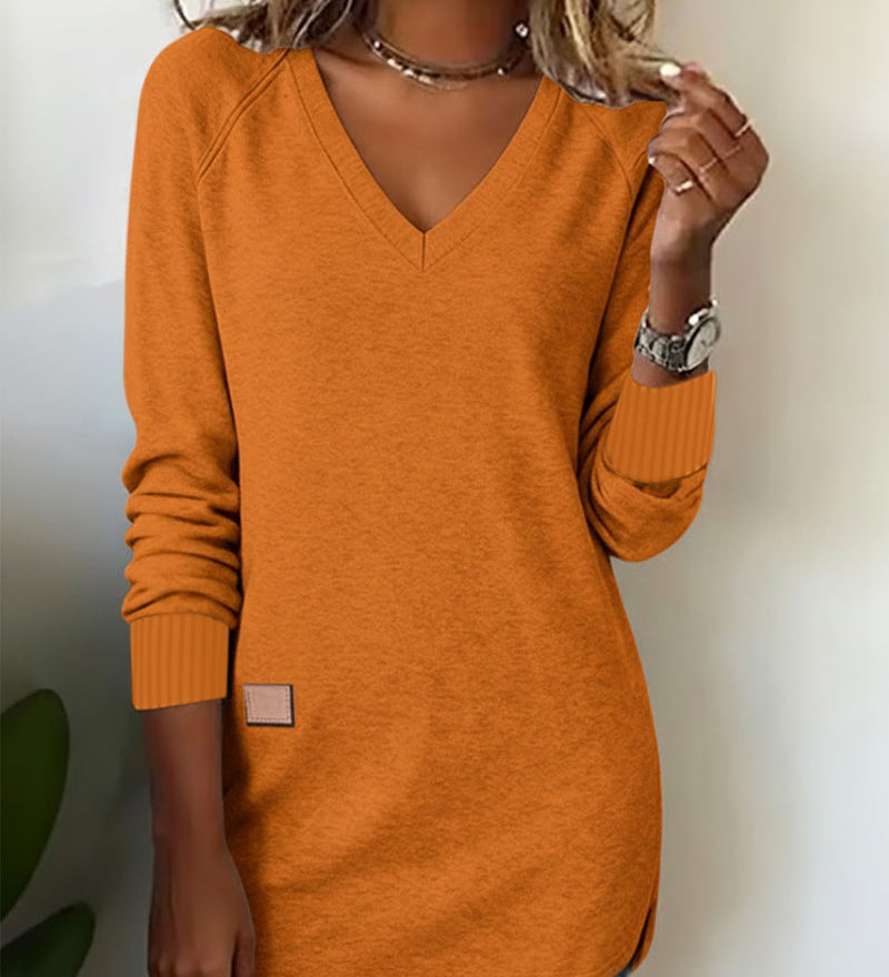 Gaïa | Sweat-shirt à col en V à la mode