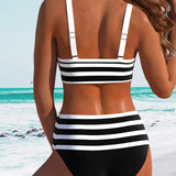 Sylvie | Bikini rayé taille haute