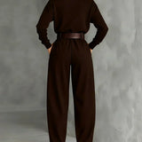 Ensemble Élégant Jessica™ : Haut Chic et Pantalons Droits