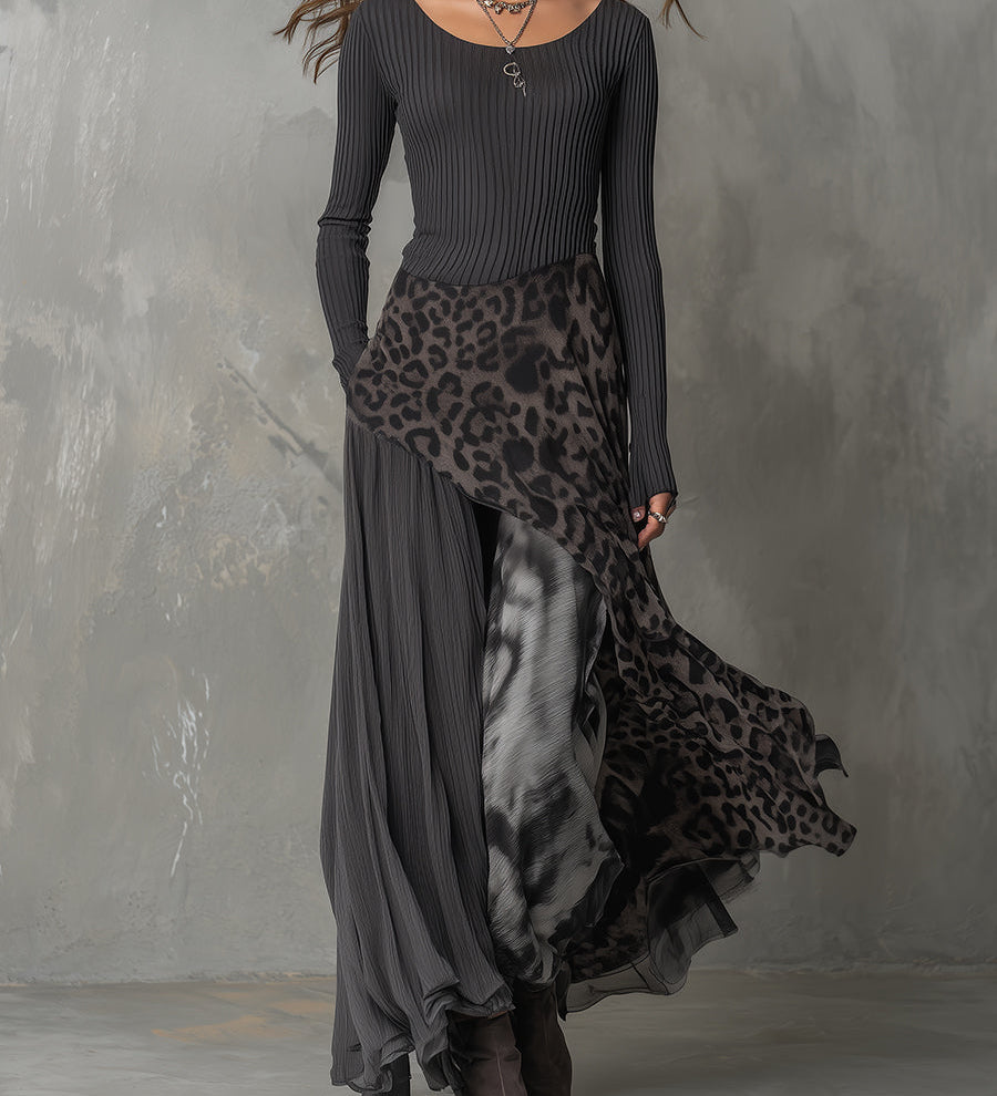 Bárbara | Robe maxi bohème à imprimé animal