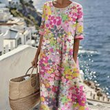 Flora | Robe midi fleurie décontractée