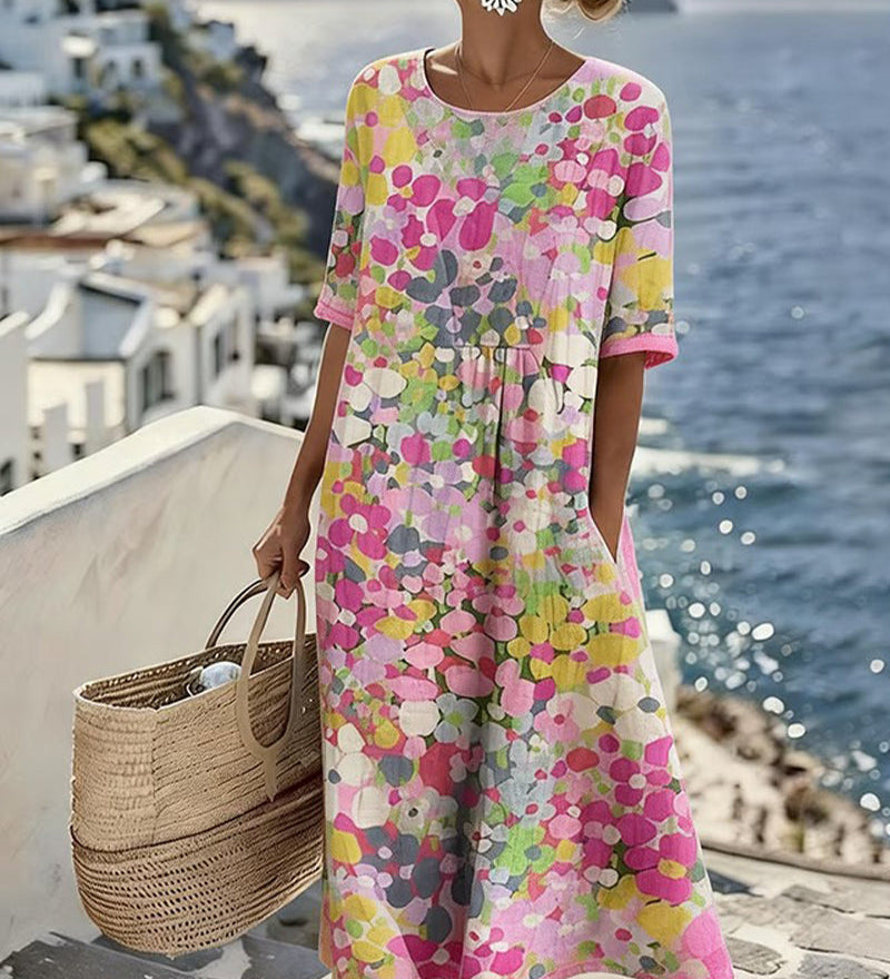 Flora | Robe midi fleurie décontractée