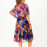 Aitana | Robe midi avec un imprimé vibrant