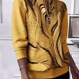 Anaïs-Claire | Sweat-shirt zippé imprimé décontracté