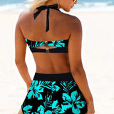 Sherrie |  Maillot de bain taille haute avec motif floral