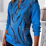 Anaïs-Claire | Sweat-shirt zippé imprimé décontracté