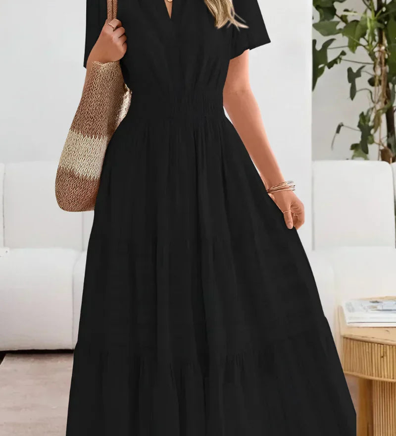Emma | Robe maxi avec taille froncée