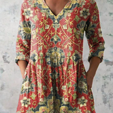 Lea | Longue Blouse avec Décolleté en V