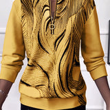 Anaïs-Claire | Sweat-shirt zippé imprimé décontracté