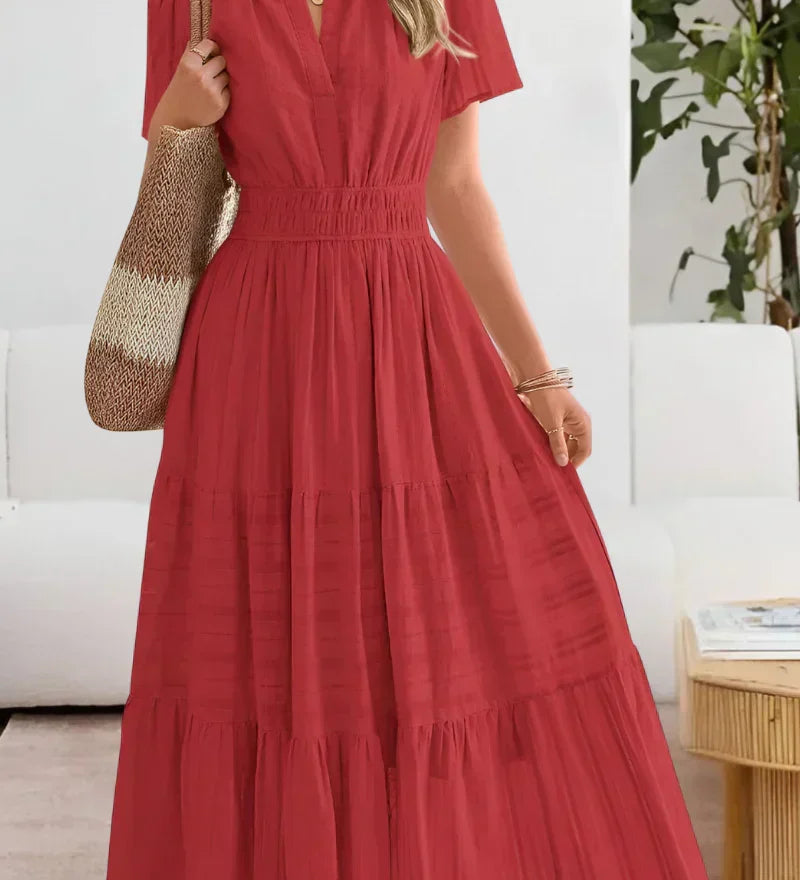 Emma | Robe maxi avec taille froncée