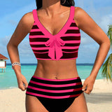 Sylvie | Bikini rayé taille haute