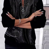 Anaïs-Claire | Sweat-shirt zippé imprimé décontracté