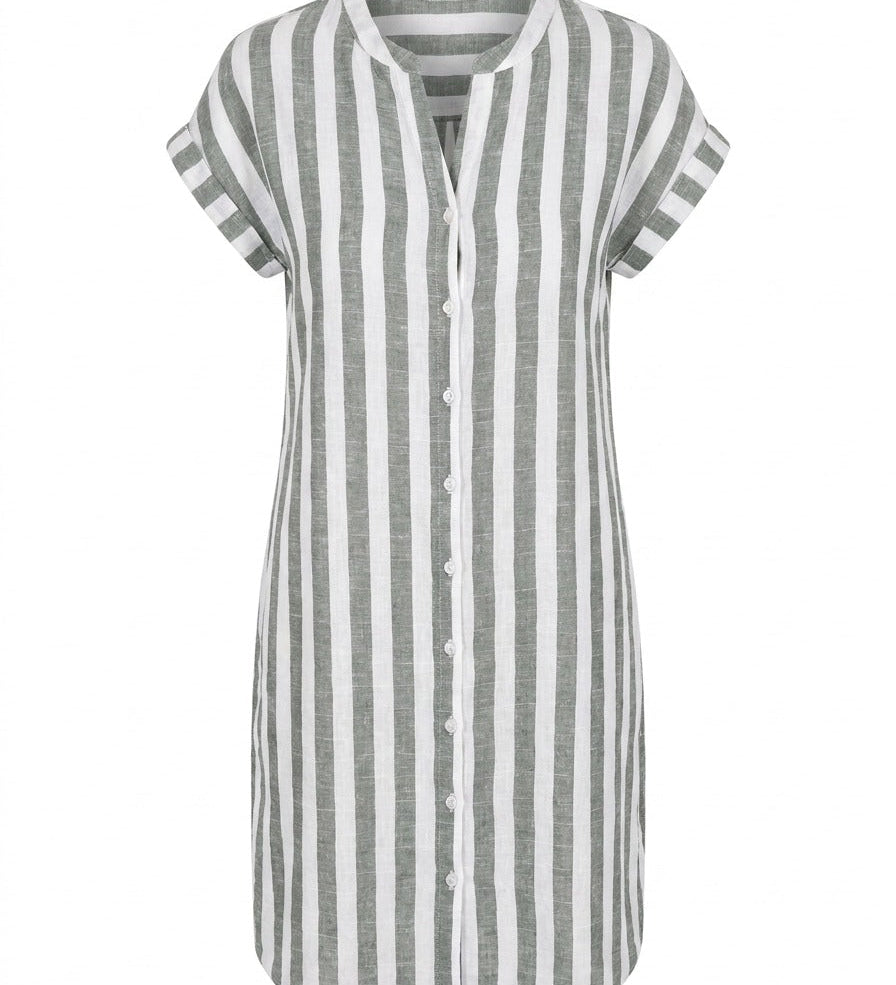 Noémie | Robe-Chemise Rayée Élégante