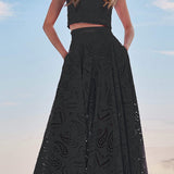 Ensemble Larissa™ : Top Brodé et Jupe Maxi Taille Haute