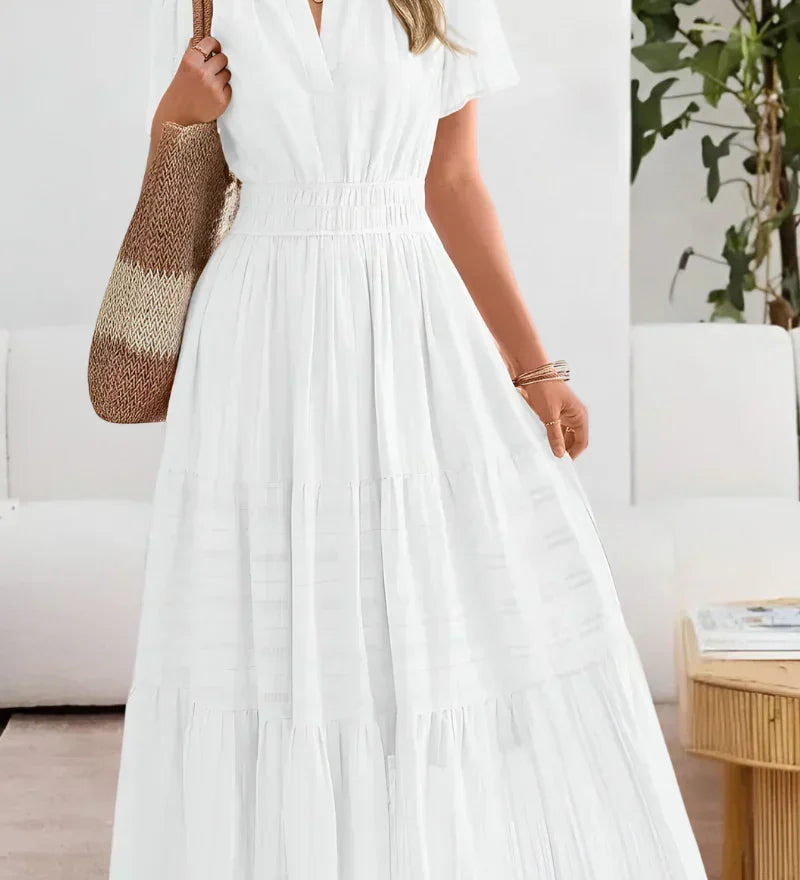 Emma | Robe maxi avec taille froncée