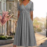 Amalia | Robe midi élégante avec silhouette croisée