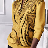 Anaïs-Claire | Sweat-shirt zippé imprimé décontracté