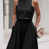 Ensemble Larissa™ : Top Brodé et Jupe Maxi Taille Haute