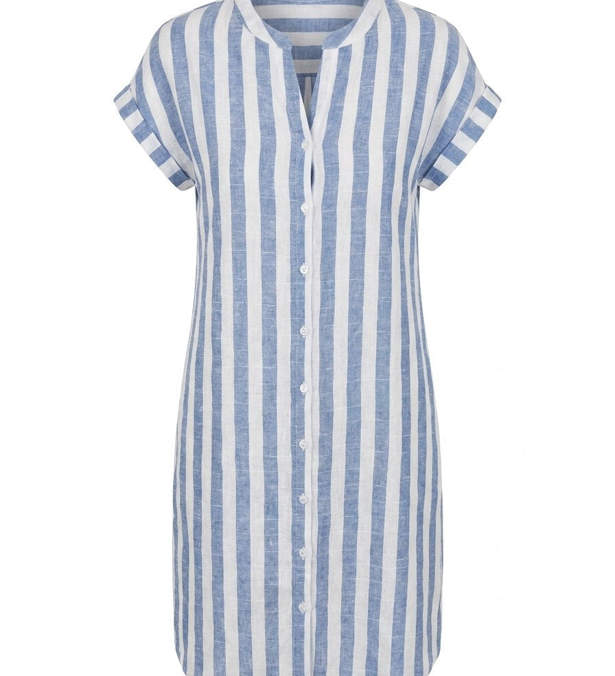 Noémie | Robe-Chemise Rayée Élégante