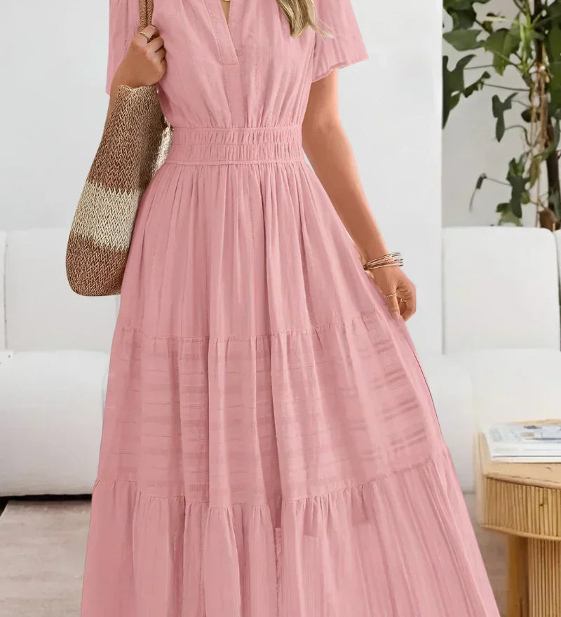 Emma | Robe maxi avec taille froncée