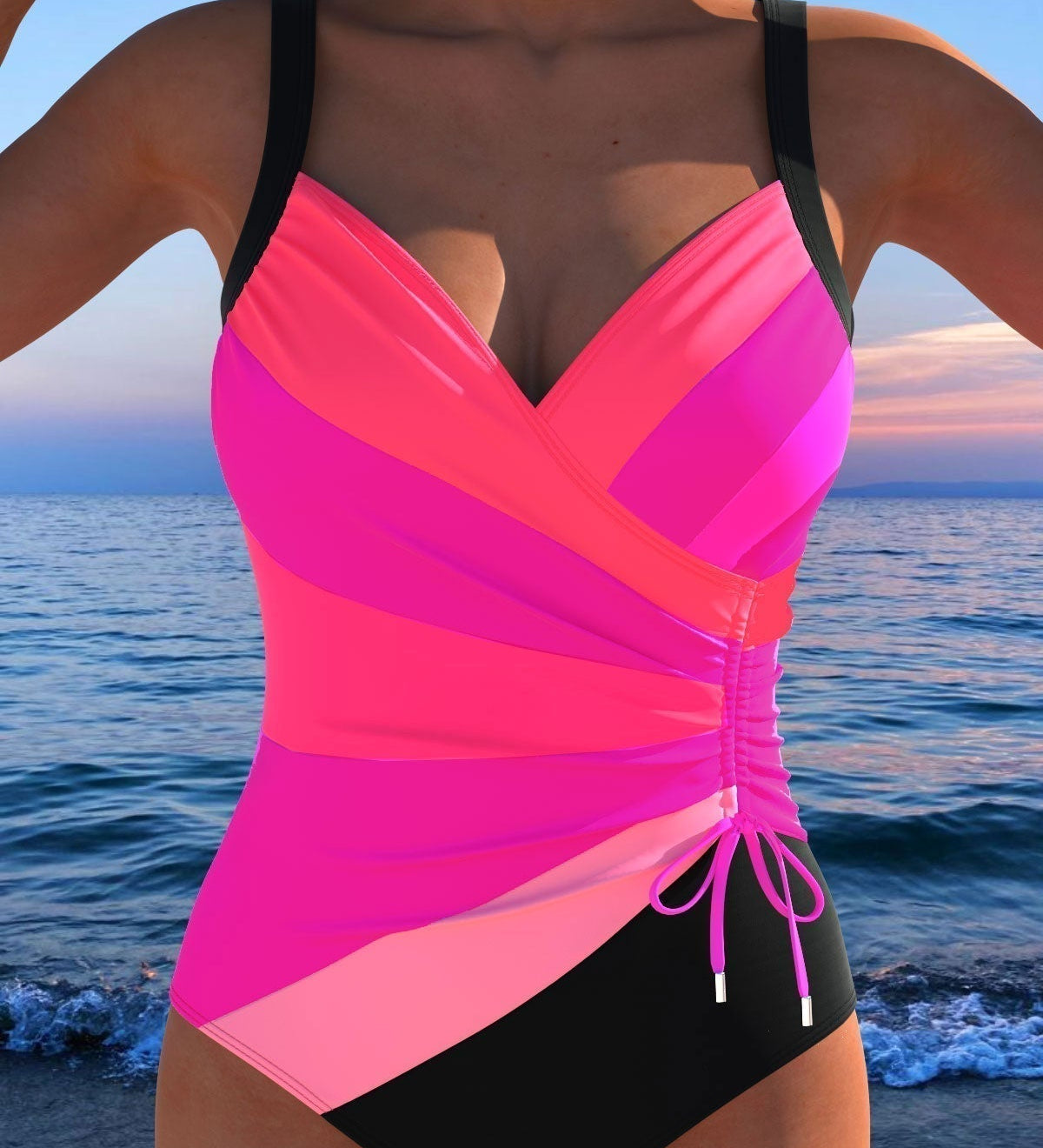 Juliette | Maillot de bain enveloppant luxueux avec imprimé coloré