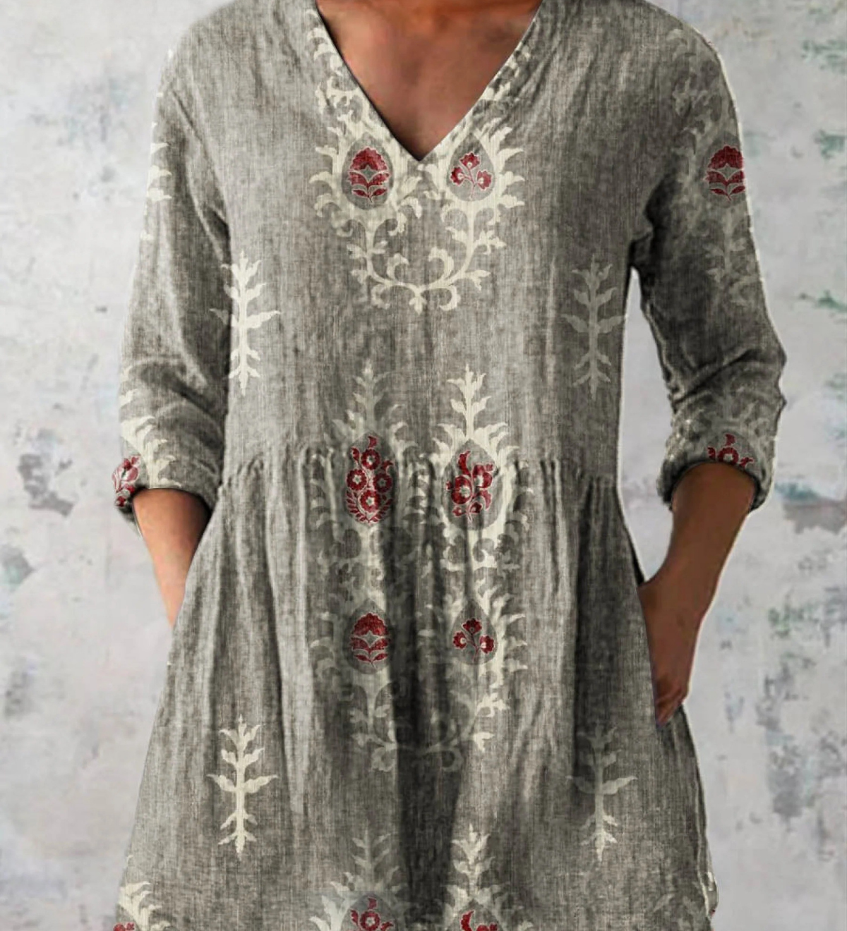 Elise | Blouse Longue avec Décolleté en V