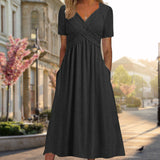 Amalia | Robe midi élégante avec silhouette croisée