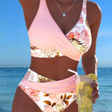 Julia | Bikini Contrast Fleurie Divisé